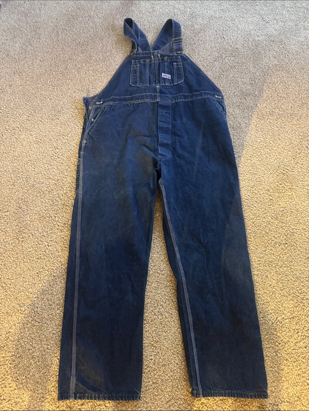 Big Smith Denim Bib Overalls Made in USA Vintage Workwear Carpenter USA